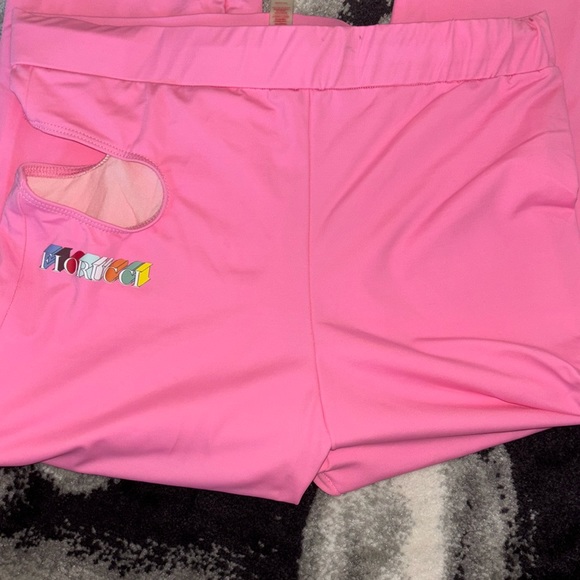 Fiorucci 3-D Pink Logo Leggings Size XL - Picture 1 of 6